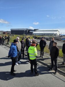 Participants of the NVF Road Technology seminar in Iceland during a site visit on the final day.